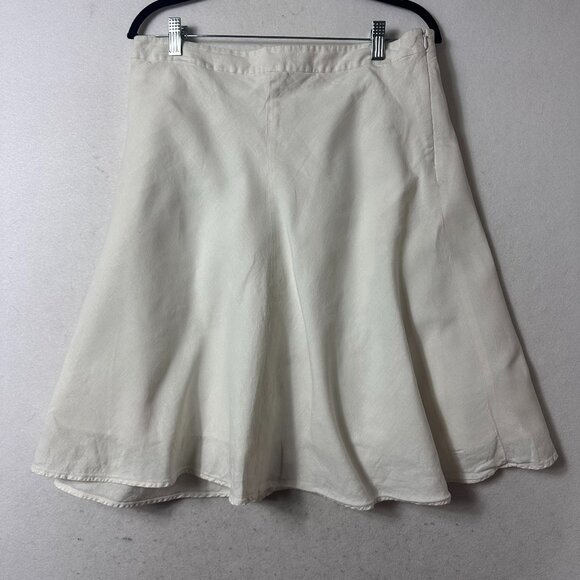 Banana Republic Factory Dresses & Skirts - Banana Republic skirt sz 10 100% linen white a line flare knee lagenlook beach